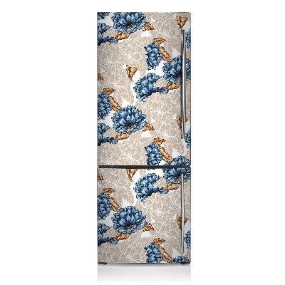 Koelkast magneet Blauwe bloemen