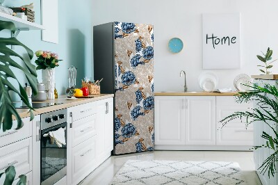 Koelkast magneet Blauwe bloemen