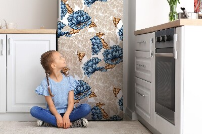Koelkast magneet Blauwe bloemen