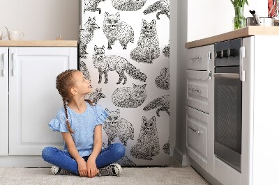 Magnetische bedrukte mat Getrokken vossen