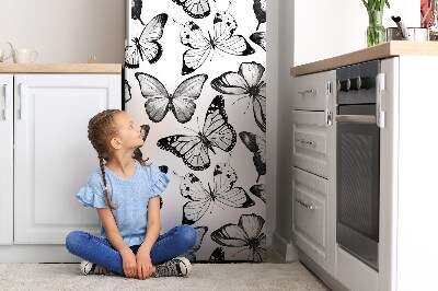 Koelkast magneet Zwart en witte vlinder