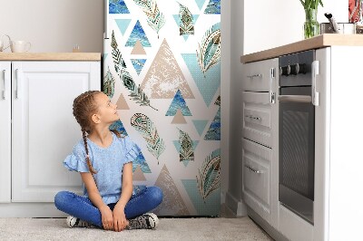 Magnetische bedrukte mat Driehoeken en veren