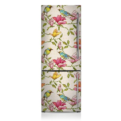 Magnetische bedrukte mat Bloemen en vogels