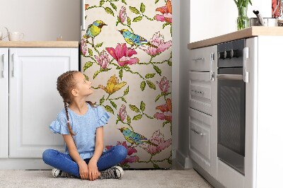 Magnetische bedrukte mat Bloemen en vogels