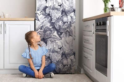 Magnetische bedrukte mat Grijze bloemen