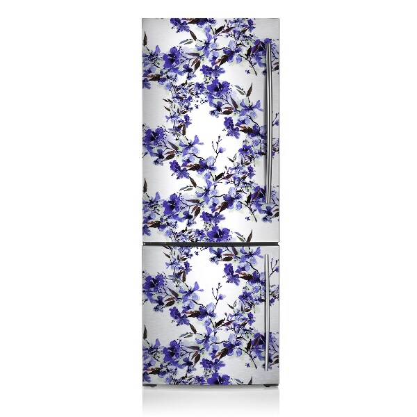 Koelkast magneet Blauwe bloemen