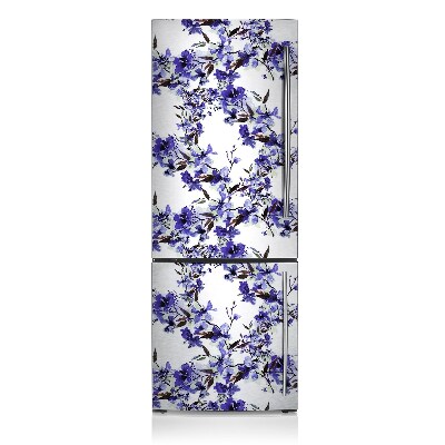 Koelkast magneet Blauwe bloemen