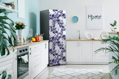 Koelkast magneet Blauwe bloemen
