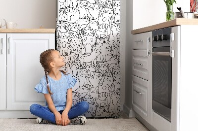 Koelkast magneet Doodle -stijl katten