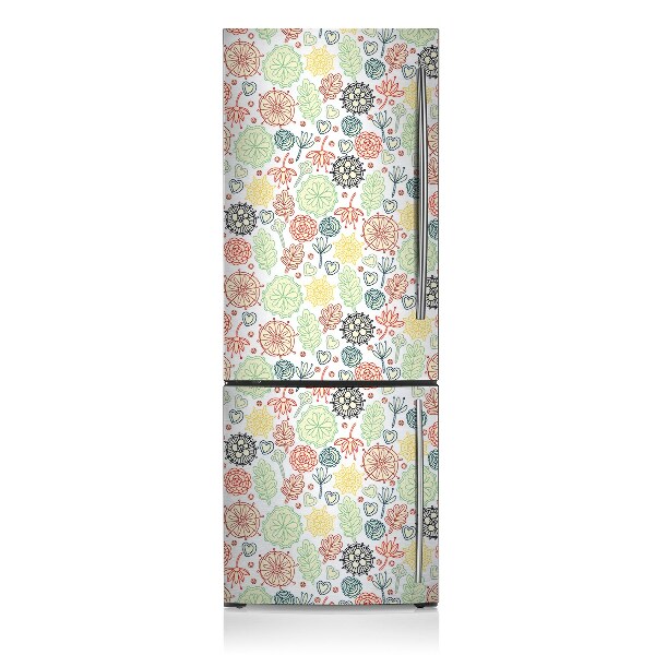 Magnetische bedrukte mat Bloemen en harten