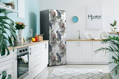 Magnetische bedrukte mat Papegaaien bloemenachtergrond