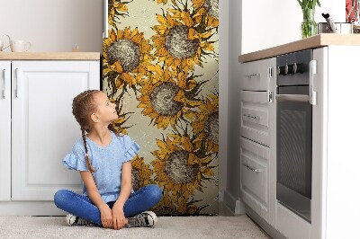 Koelkast magneet Retro zonnebloem