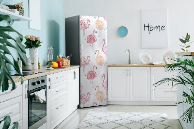 Magnetische bedrukte mat Flamingo -bloemen