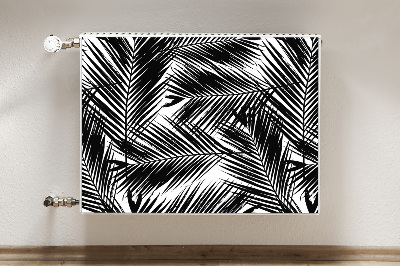 Decoratieve radiatormat Zwarte palmbladeren