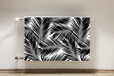 Decoratieve radiatormat Zwarte palmbladeren