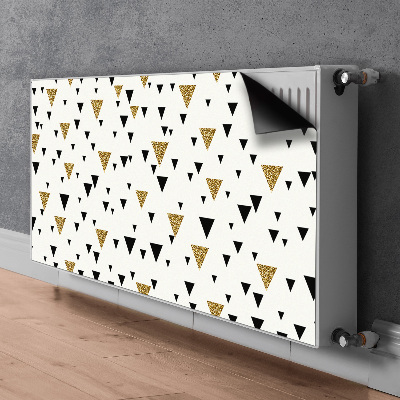 Magnetische radiatormat Gouden en zwarte driehoeken