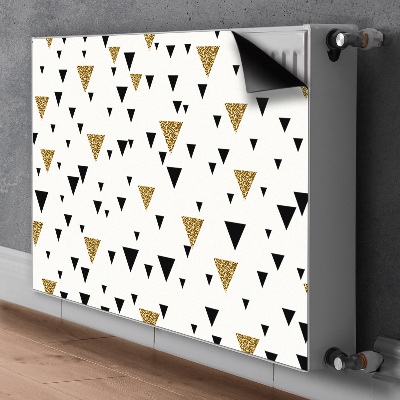 Magnetische radiatormat Gouden en zwarte driehoeken