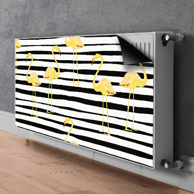 Decoratieve radiatormagneet Golden flamingos