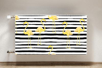 Decoratieve radiatormagneet Golden flamingos