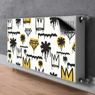 Decoratieve radiatormat Graffiti-kroon