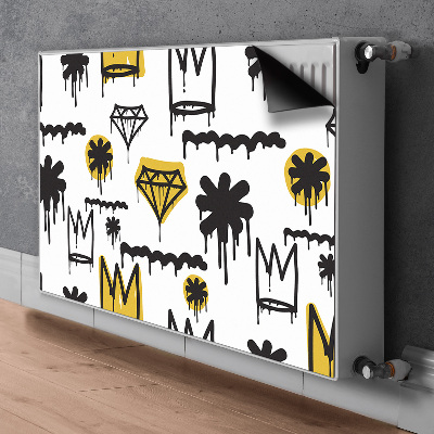 Decoratieve radiatormat Graffiti-kroon