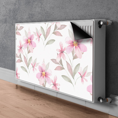 Magnetische radiatormat Roze bloemen