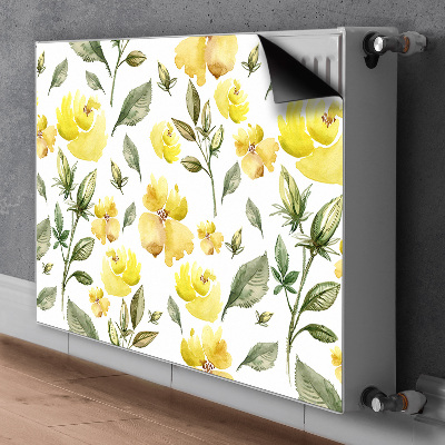 Decoratieve radiatormagneet Gele bloemen