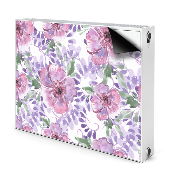 Decoratieve radiatormat Paarse bloemen