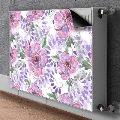 Decoratieve radiatormat Paarse bloemen