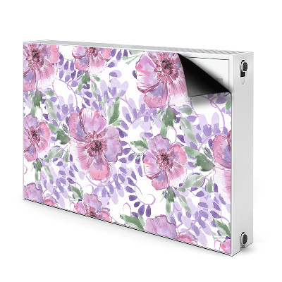 Decoratieve radiatormat Paarse bloemen