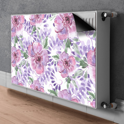 Decoratieve radiatormat Paarse bloemen