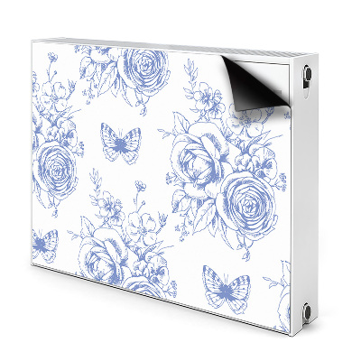 Magnetische mat voor de radiator Vlinders en bloemen