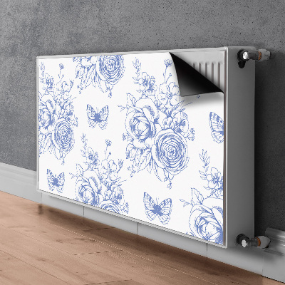 Magnetische mat voor de radiator Vlinders en bloemen