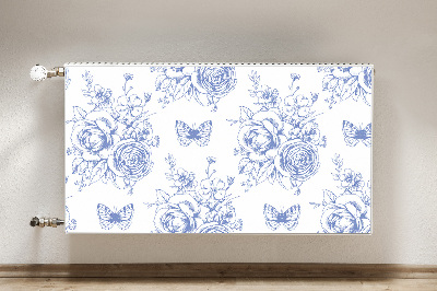 Magnetische mat voor de radiator Vlinders en bloemen
