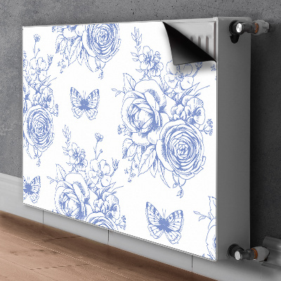 Magnetische mat voor de radiator Vlinders en bloemen