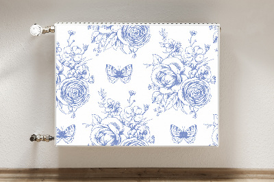 Magnetische mat voor de radiator Vlinders en bloemen