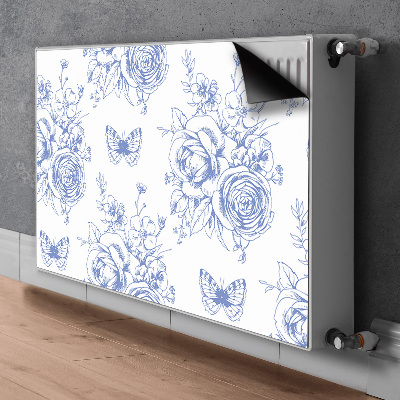 Magnetische mat voor de radiator Vlinders en bloemen