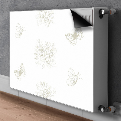 Magnetische mat voor de radiator Vlinders en bloemen