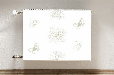 Magnetische mat voor de radiator Vlinders en bloemen