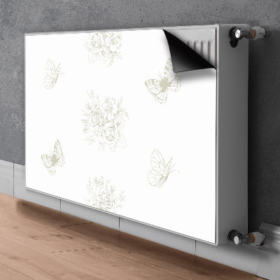 Magnetische mat voor de radiator Vlinders en bloemen
