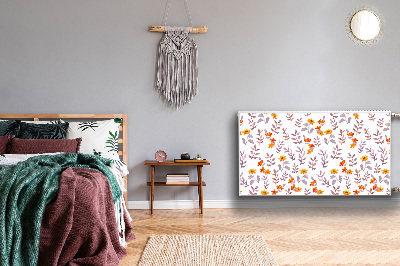 Magnetische mat voor de radiator Geschilderde bloemen