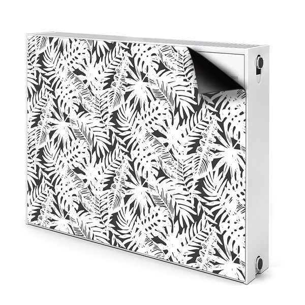 Decoratieve radiatormat Zwart-witte bladeren