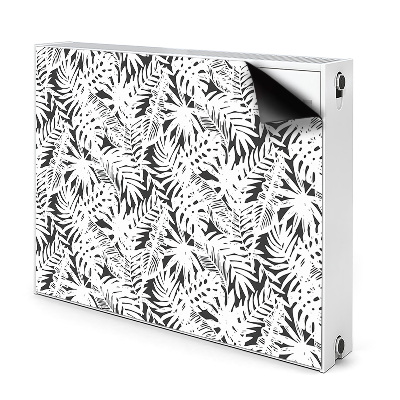 Decoratieve radiatormat Zwart-witte bladeren