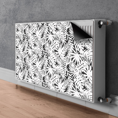 Decoratieve radiatormat Zwart-witte bladeren