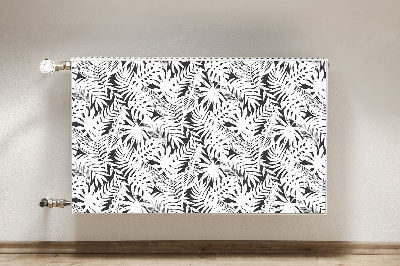 Decoratieve radiatormat Zwart-witte bladeren