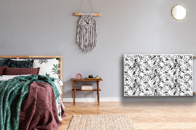 Decoratieve radiatormat Zwart-witte bladeren