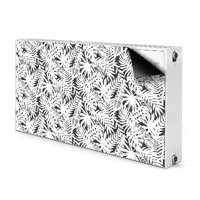 Decoratieve radiatormat Zwart-witte bladeren