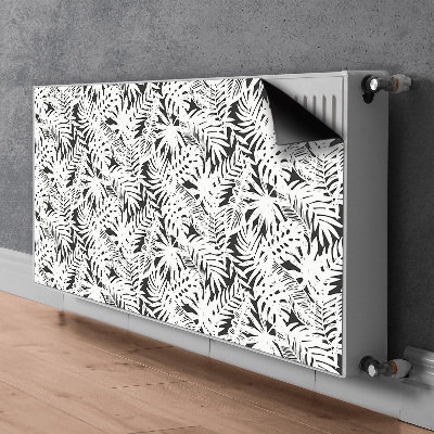 Decoratieve radiatormat Zwart-witte bladeren