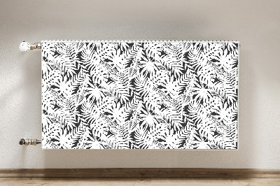 Decoratieve radiatormat Zwart-witte bladeren