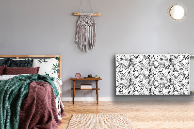 Decoratieve radiatormat Zwart-witte bladeren